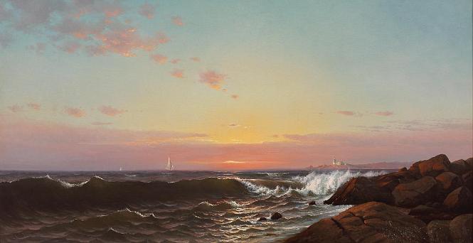 Sunrise With Rocky Shore