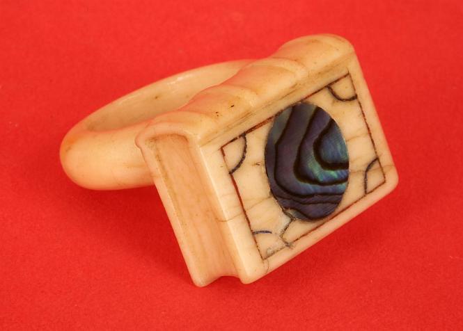 Sailor made Whale Ivory Scrimshaw Ring