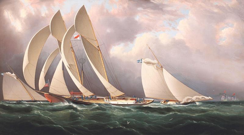 Yacht racing Off Sandy Hook NYYC Ragatta June 14, 1877 by JE Buttersworth