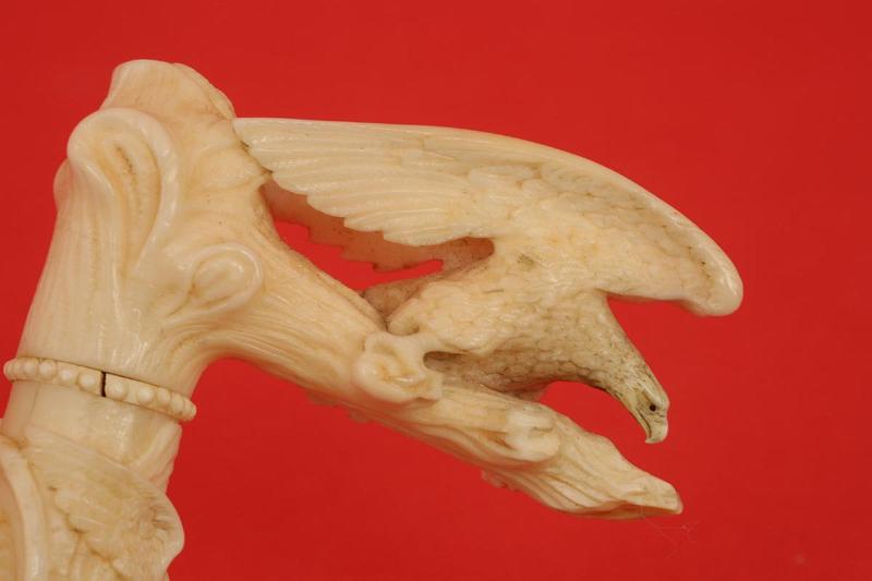 Cane with Exceptionally Carved Eagle and Patriotic Motifs