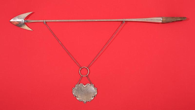 Corinthian Yacht Club:American silver harpoon-form yacht prize signed Whiting Mfg. New York, dated 1892