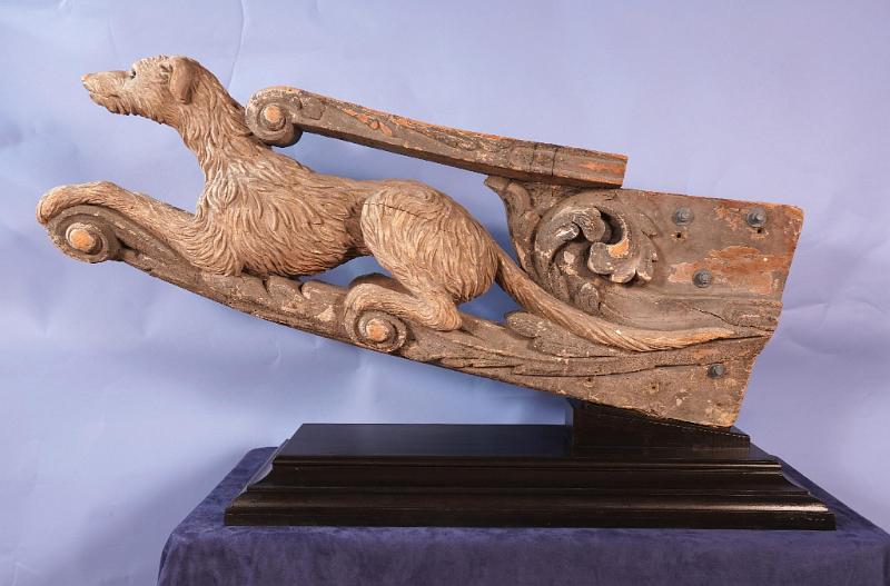 THE FIGUREHEAD OF THE YACHT GELERT, R.Y.S., CARVED BY JAMES HELLYER OF HELLYER & SON TO THE ORDER OF R. & M. RATSEY'S YARD, WEST COWES, 1867