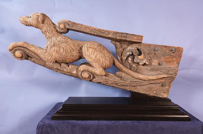 THE FIGUREHEAD OF THE YACHT GELERT, R.Y.S., CARVED BY JAMES HELLYER OF HELLYER & SON TO THE ORDER OF R. & M. RATSEY'S YARD, WEST COWES, 1867