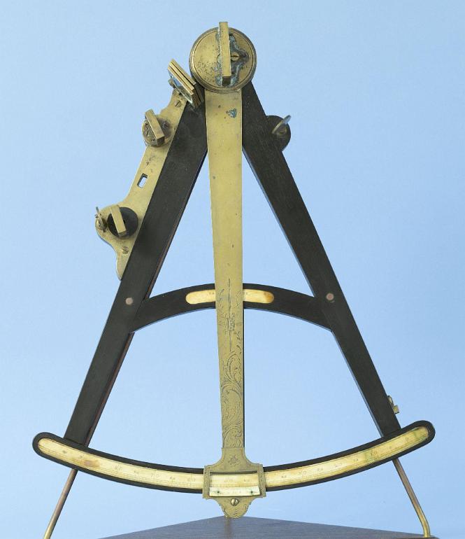 Late Eighteenth Century Ebony and Brass Quadrant signed Samuel Breck