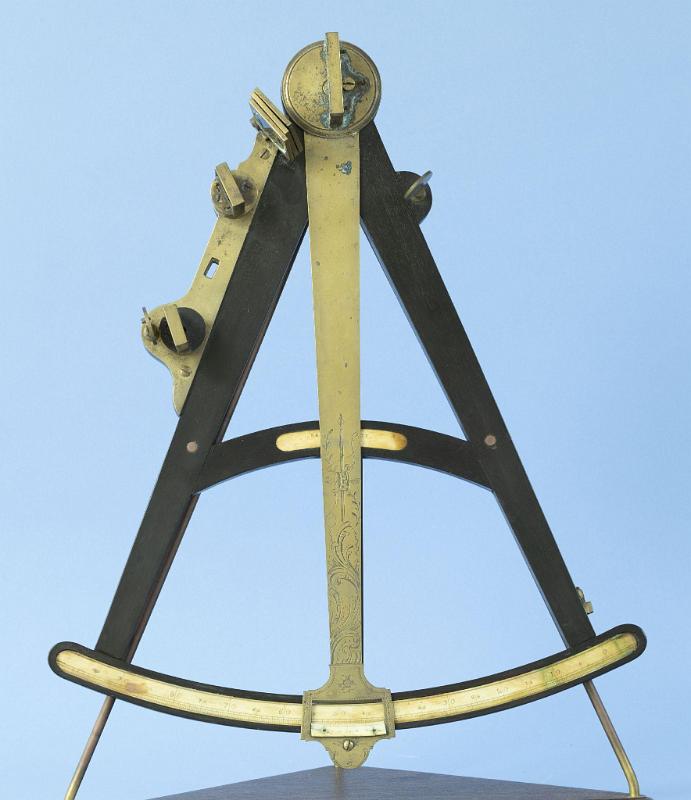 Late Eighteenth Century Ebony and Brass Quadrant signed Samuel Breck