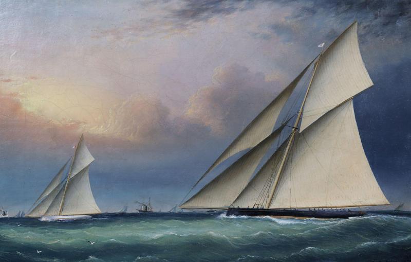 "Puritan and Mayflower America's Cup Trials 1886"  by James E. Buttersworth