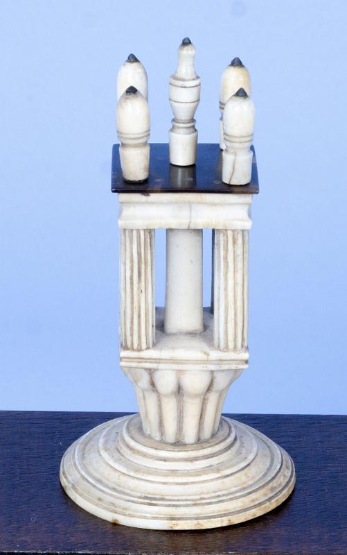 Rare and Possibly Unique Whalebone Set of Pick Wicks on Stand, American Mid 19th Century