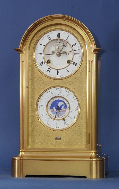 E-Louis Pointeaux Striking Bronze Striking Regulator with Perpetual Calendar with Year,
Recorded as having worked with between 1850 and 180. 