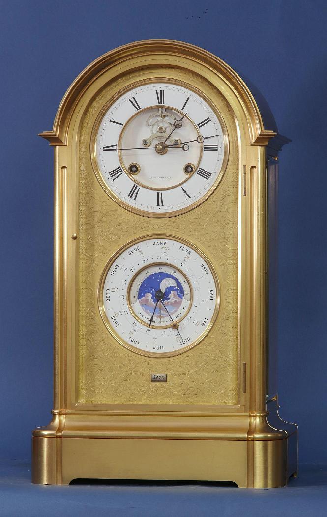 E-Louis Pointeaux Striking Bronze Striking Regulator with Perpetual Calendar with Year,
Recorded as having worked with between 1850 and 180. 