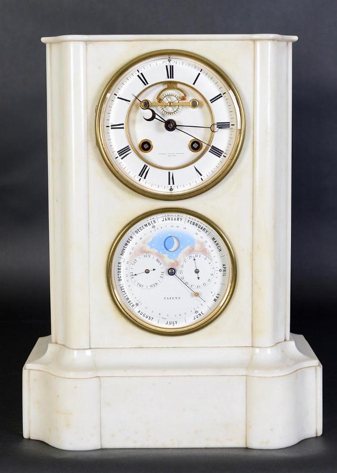 Tiffany, Young & Ellis,Perpetual Calendar Clock with Marble Case, French circa 1845