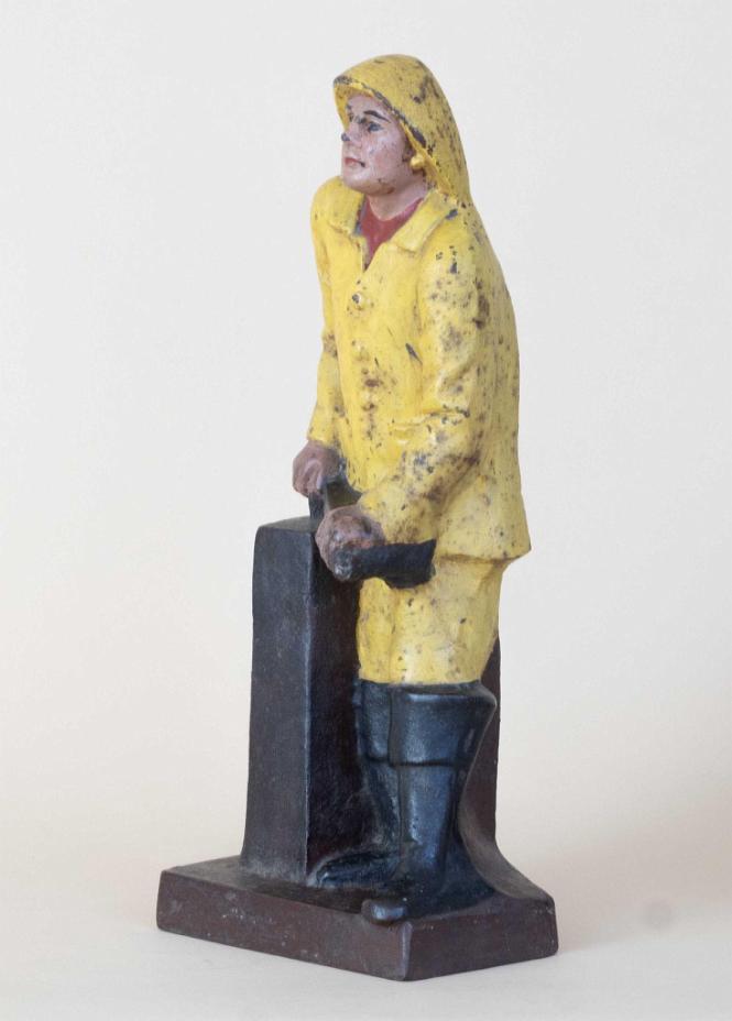 Large Cast Iron Door Stop of An ""Old Salt", American circa 1920