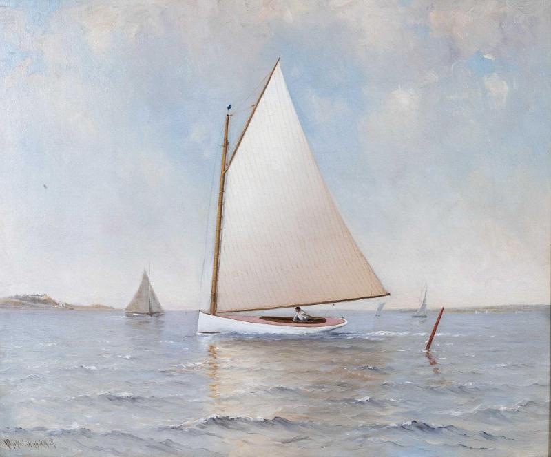 Cat Boat Under Sail by Marshall Johnson