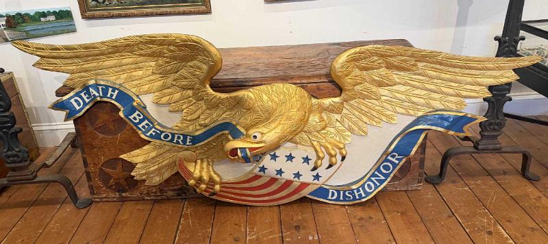 Carved gilded and painted Eagle signed on Reverse "G. Pizzano & Son 1976