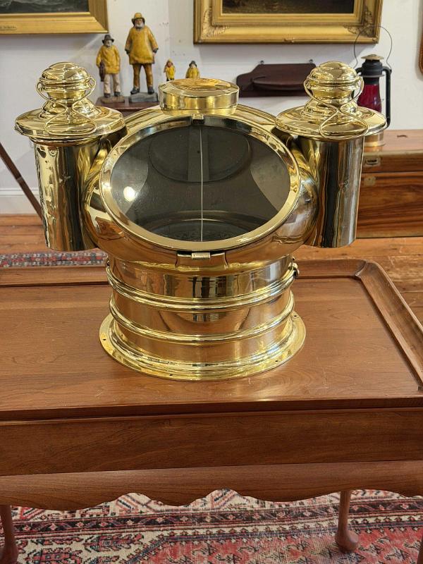 Kelvin & White Boston Compass in a Brass Binnacle by W.F. Tribble, New York