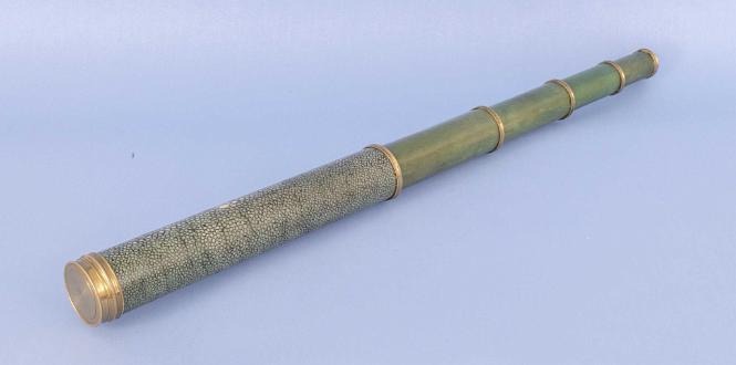 Rare 18th Century Brass and Shagreen Telescope, signed Dolllond London
