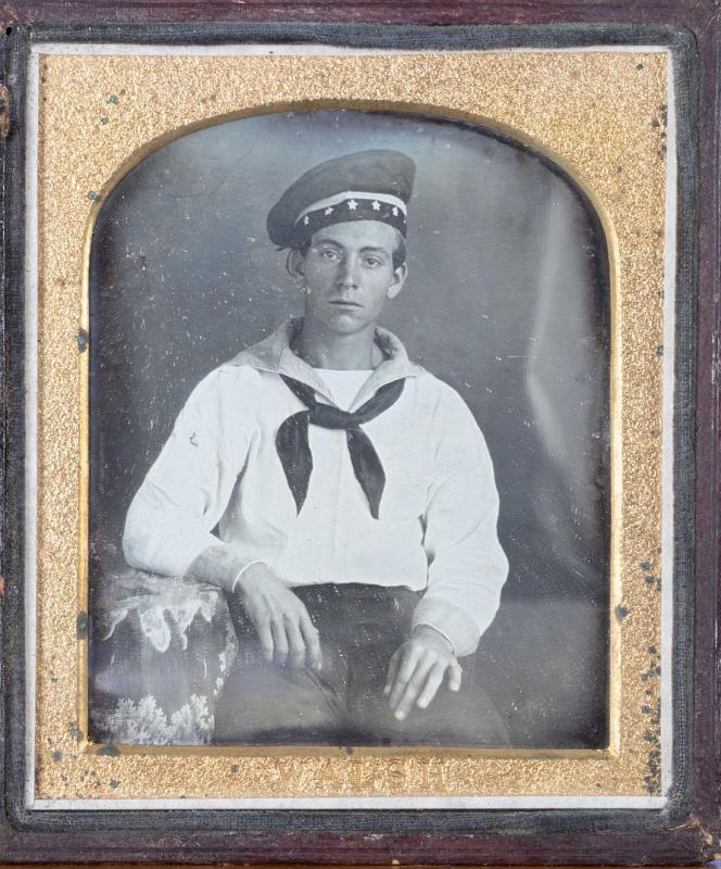 Sixth Plate Daguerreotype of a Navy Sailor, American circa 1855