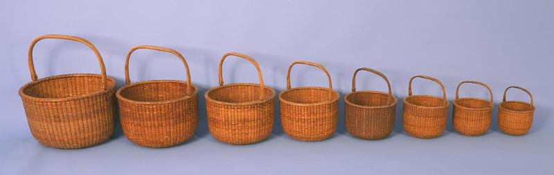 Nest of eight Davis Hall Nantucket Baskets