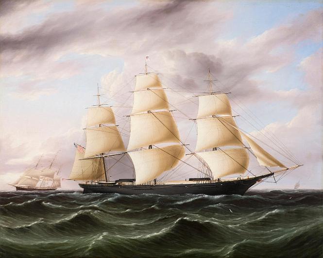 Clipper Ship "Black Warrior" by James E Buttersworth, American circa 1853, (29 x 35 3/4)