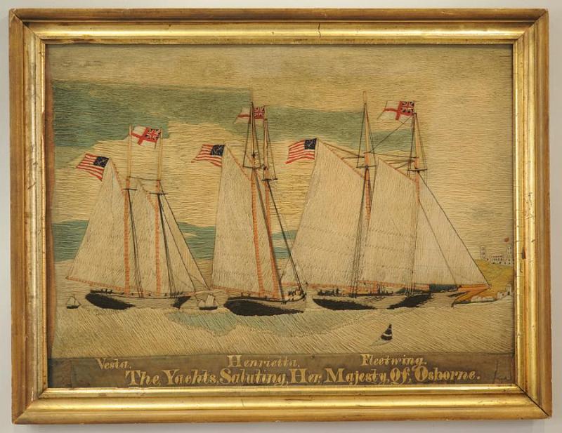 Woolwork Picture of the "Great Ocean Race of 1866"