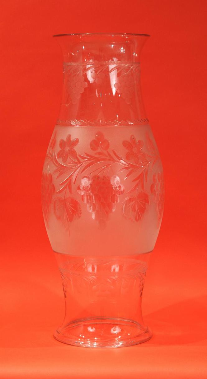 Cut and Frosted Glass large Hurricane Shade